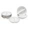 Vikko Mini White Sectional Dish, Set of 6 Porcelain Dipping Sauce Bowls, Small Serving Dish for Condiments, Stackable Round Spice Bowls