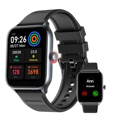 RIVERSONG Smart Watch for Men Women (Answer/Make Call), 1.85" Fitness Tracker with 100+ Sport Modes,Heart Rate/Sleep/SpO2 Monitor, AI Voice, Smartwatch for Android iPhone, Space Gray