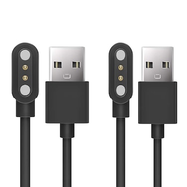 Compatible with Niizero Smartwatch Charger, Lamshaw Magnetic USB Replacement Charging Cable Compatible with Niizero Smartwatch 1.32 Inch/KOSPET Magic 4 Smart Watch (2 Pack-Black+Black)