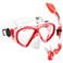 Kids Snorkel Set Dry Top Snorkeling Gear for Kids Youth Boys Girls Junior Age 5-15,Tempered Glass Swimming Diving Mask and Snorkel Set 180 Degree Panoramic View (Red)