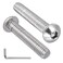 VGBUY 20Pcs 5/16-18 x 1-1/2" Button Head Socket Cap Bolts Screws, 304 Stainless Steel 18-8, Allen Hex Drive, Bright Finish, Fully Threaded, Hex Spanner Included