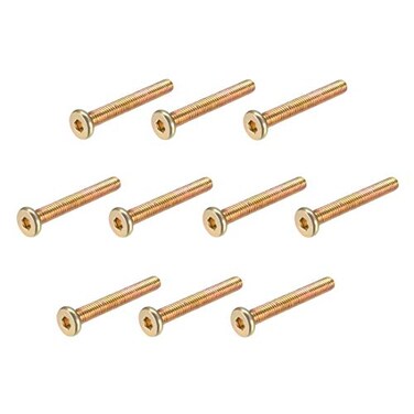uxcell M6x45mm Furniture Screw Hex Socket Machine Screws Zinc Plated Fasteners Bolts Full Thread Carbon Steel 10Pcs