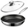 CADIVIZZO Stainless Steel Frying Pan with Lid - 11 Inch Nonstick Frying Pan with Lid, Honeycomb Stainless Steel Skillet Omelet Chef's Pan with Stay Cool Handle, Induction Compatible, PFOA Free