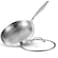LOLYKITCH 10-Inch Tri-ply Stainless Steel Frying Pan with Lid,Skillet,Induction Cooking Pan,Heavy Duty,Dishwasher and Oven Safe,Riveted Handle.