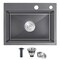 OUGOO 22 x 18 inch Drop in Kitchen Sink, 9&quot; Deep Single Bowl Kitchen Sinks,T-304 Stainless Steel Topmount Sink with Strainer, Black