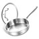 LOLYKITCH 5 QT Tri-Ply Stainless Steel Saut&Atilde;&copy; Pan,12 Inch Deep Frying Pan with Lid,Large Skillet,Jumbo Cooker,Induction Cooking Pan,Dishwasher and Oven Safe.