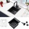 VCCUCINE Gunmetal Black Bar Sink Drop in, 13x15 Inch Topmount RV Small Kitchen Sink, Handmade Stainless Steel Wet Bar Sink, Outdoor Single Bowl Prep Sink with Dish Grid &amp; Drain