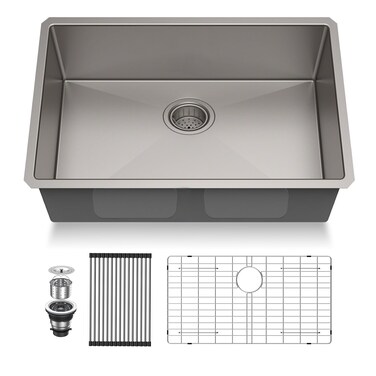 30 Undermount Kitchen Sink - Pehohe 30"x18" Large Deep Handmade Single Bowl 304 Stainless Steel 16 Gauge Round Corner Kitchen Sinks