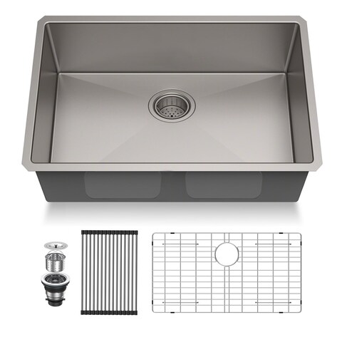 30 Undermount Kitchen Sink - Pehohe 30&quot;x18&quot; Large Deep Handmade Single Bowl 304 Stainless Steel 16 Gauge Round Corner Kitchen Sinks