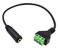 Qaoquda Gold Plated 3.5mm (1/8") 3 Pole Stereo TRS Audio Balanced Female Jack to AV 3 Pin Screw Video Balun Terminal Adapter Connector Cable 30cm/1FT (3.5mm F/3pin)