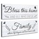 Jetec Wooden Family Signs Rustic Bless This Home Wood Family Decor Wall Art Farmhouse Entryway Decoration for Bedroom Living Room Office, 13.8 x 4.7 Inch (White)