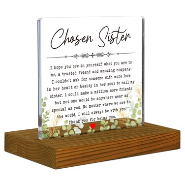 Soul Sister Gifts, Best Friend Birthday Gifts, Meaningful Friend Gifts, Lifelong Friend Gifts, Acrylic Desk Plaque Sign with Wood Stand - FSA037
