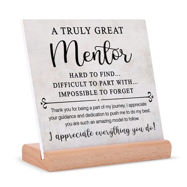 Afterprints Mentor Gifts for Women Men, Thank You Sign, Plaque With Stand, Leaving Going Away Retirement Appreciation Boss, Coworker, Teacher, Counselor, Coach, Supervisor