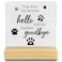 QASHWEY Dog Memorial Gifts Desk Decor, Dog Pet Cat Loss Sympathy Gift Wood Table Signs, Dog Pet Passing Away Gifts, Pet Dog Cat Memorial Hardest Goodbye Wooden Plaque with Wooden Stand for Home