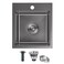 KINKIB 13 &Atilde;&mdash; 15 inch Drop in Bar Sink Black, Topmount Small Kitchen Sink Single Bowl, Handmade T-304 Stainless Steel Overmount Kitchen Bar Sink with Basket Strainer