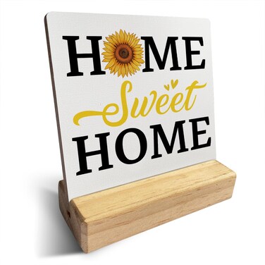 Country Welcome to Our Hive the Best Place Wooden Plaque Sign Desk Decor Rustic Summer Desk Sign Decor for Home 4 x 4 Inches
