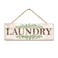 Laundry Sign Wall Decor, Kitchen Wall Art with Plant Print, Rustic Farmhouse Wall Hanging Plaque Home Kitchen Decorative (Laundry)