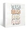 Mtrgdn Kids Bathroom Decor Wooden Sign, Wash Brush Hang Flush Wooden Box Sign Plaque Decor for Kids Bathroom Restroom Toilet Shelf Table Desk Decoration 5x5 Inch