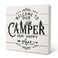Knibeo Camper Welcome Box Sign - Camper Gifts, RV Wooden Desk Sign 5x5, Travel Wall Decor, Camping Decor for Camper, Camper Decorations for Inside, Happy Camper Gifts