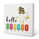 Knibeo Hello Summer Beach Surfer Gnome Popsicle Ice Cream Wood Box Sign Decor,Farmhouse Summer Beach Wooden Block Plaque Box Sign For Coastal House Home Office Wall Tabletop Desk Decorations