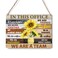 Inspirational Summer Sunflower Signs Wall Decor Teamwork Quotes Sunflower Rustic in This Office We are Friends,We are a Team Wood Plaque Wooden Hanging Sign Decoration for Home Office Door 8 x 10