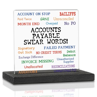 Accounts Payable Funny Gifts Definition Accountant Gift, Humorous Language Decorative Sign, For Women Men Coworker Friends Employee, Workplace Bookshelf Acrylic Desktop Decorations VAK175