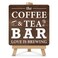 Coffee Sign Coffee and Tea Wood Sign with Easel Coffee Wood Plaque Home Kitchen Coffee Station Decor