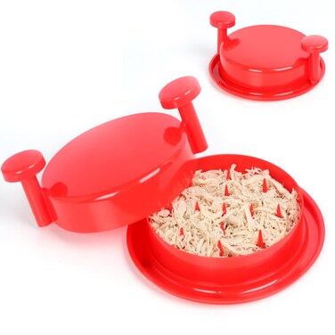 Chicken Shredder Shred Machine, Chicken Shredder Tool Twist, Meat Shredder with Handles and Non-Skid Base, Shred Machine Tool for Pork, Beef and Chicken,Dishwasher Safe - red