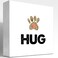 z-crange Hug Cute Pet Heart Paw Print Wood Block Sign Desk Decor,Funny Pet Cat Dog Wooden Box Plaque Sign Desk Decor for Farmhouse Home Office Shelf Table Decorations