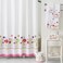MVSUTA Garden Party Printed Polyester Fabric White Kids Shower Curtain,Pink Waterproof Fresh Colorful Bathroom Curtains,72" W x Extra High 78" H