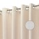 YISURE No Hook Shower Curtain Linen Style, Beige Heavy Duty Cloth Shower Curtain for Bathroom No Hooks, Machine Washable, 72x72