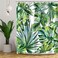 LIVILAN Tropical Shower Curtain, Green Shower Curtain, Plant Shower Curtain, Leaf Shower Curtain, Botanical Shower Curtain Set with 12 Hooks, Jungle Shower Curtain for Bathroom Curtain Decor, 72"X72