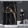 OERJU 72x72inch Marble Texture Shower Curtain Gold Powder Swirl Modern Abstract Art Luxury Black Waterproof Fabric Bathroom Polyester Shower Curtain for Bathtub Showers Machine Washable with Hooks