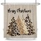 Leowefowa Leopard Christmas Tree Shower Curtain Winter Pine Tree Snowflake Shower Curtain for Holiday Farmhouse Bathtub Bathroom Decor 72x72 Inch Waterproof Polyester Fabric with Hooks
