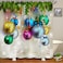 TOMOZ Christmas Fabric Shower Curtain Christmas Ball Ribbon and Fir Tree Branches Shower Curtain, Xmas Holiday Shower Curtain with 12 Hooks 69 x 70Inch