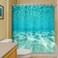 MERCHR Cute Teal Blue Ocean Shower Curtain, Nature Underwater Sea World Sand Beach Bathroom Curtains Waterproof Fabric, 71 x 71 Inches