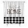 MERCHR Buffalo Check Plaid Shower Curtain 72 x 72 Inch, Farmhouse Wooden Board Shower Curtain, Rustic Flower Home Sweet Home Bath Curtain Polyester Waterproof Bathroom Decor 72 x 72 Inch with Hooks
