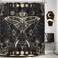 LGhtyro Moon Phase Witchy Shower Curtain 60Wx71H Inch Gold Black Butterfly Moth Fairy Shower Curtain Bathroom Set Gothic Black Moonlit Bath Curtain Tarot Halloween Bathtub Accessories Decor for Teens