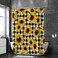 BVOGOS Yellow Sunflower Shower Curtain with Hooks Buffalo Check Waterproof Polyester Bath Curtain Sets for Shower Bathroom Decor, Black and White 72 x 72 in