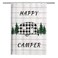MERCHR Happy Camper RV Shower Curtain, Buffalo Plaid Check Trailer with Trees On Farmhouse Rustic Gray Wooden Fabric Shower Curtain Accessories for Travel Trailers Bathroom Decor, 36 x 72 Inches