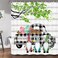 JAWO Farmhouse Easter Shower Curtain, Cute Gnome Eggs Buffalo Check Plaid Truck Car Green Leaf on Rustic Wooden, Holiday Bathroom Shower Curtains, 69x70 Inches