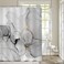 Gibelle Grey Marble Shower Curtain Set, Abstract Silver Marble Gold Stripes Fabric Shower Curtain, Modern Ink Art Decor Waterproof Shower Curtain for Bathroom Decor, 71x71