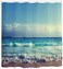 Mimihome Extra Long Shower Curtain 84 inches, Ocean Fabric Shower Curtain for Bathroom, 72x84 inch, Blue
