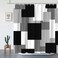 YNKHTEW Abstract Geometry Shower Curtains Black White Gray Geometric Square Rectangle Modern 3D Pattern Bathroom Decor Polyester Cloth Curtain Include Hooks 70 x 70 Inch