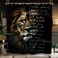 Miyotaa Lion Motivational Quotes Shower Curtain Set 60Wx71H Inches Black Inspirational Positive Wildlife Animal Cool Man Polyester Waterproof Cloth Bathroom Curtain with 12 Hooks