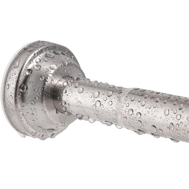 Nickel Shower Curtain Rod - Never Rust Non-Slip 43-76 Inch Stainless Steel, No Drill Shower Curtain Rods for Bathroom 1 Inch Diameter