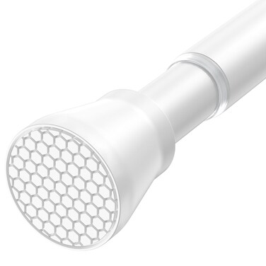 Fvonzn Tension Curtain Rod 28 to 48 Inch, White Tension Rod No-Slip Spring Loaded Curtain Rods Adjustable Curtain Rod No Drill Spring Tension Curtain Rod Suspension Rod Spring Curtain Rod