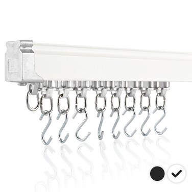 Jos-Haz Ceiling Curtain Track Set - 3ft-9.8ft / 3 Meter - Ceiling Track for Curtains-Room Divider - Curtain Track Ceiling Mount For Living Room Bedroom Drop Ceiling Shower-Ceiling Track System