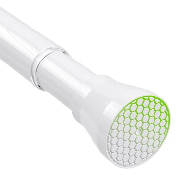 Tension Curtain Rod 33 to 59 Inch Curtain Rods No Drilling White Tension Rod Spring Rod Adjustable Curtain Rod Expandable Shower Rod Pressure Tension Rod for Windows Closet Doorway Door