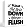 z-crange Pleas Put the Lid Down Before You Flush Funny Bathroom Wood Block Sign Desk Decor,Rustic Wooden Box Plaque Sign Desk Decor for Home Office Restroom Toilet Shelf Table Decorations